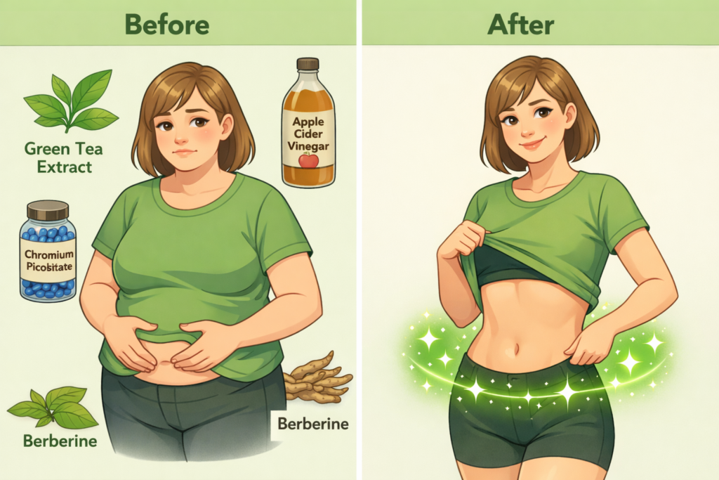 SlimSana supplement bottle and ingredient breakdown